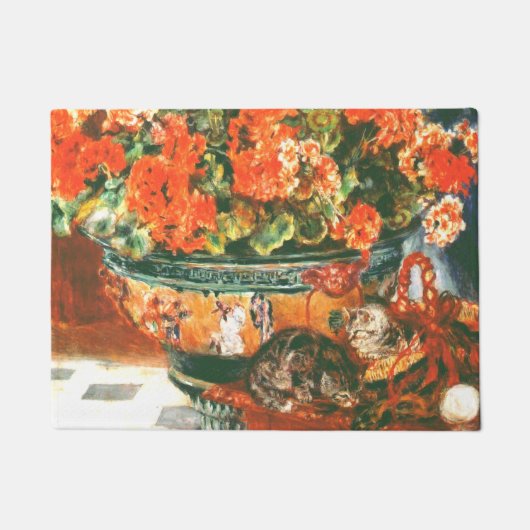 Pierre-Auguste Renoir Geraniums en katten Deurmat (Voorkant)