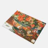 Pierre-Auguste Renoir Geraniums en katten Deurmat (Schuin)