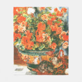 Pierre-Auguste Renoir Geraniums en katten Fleece Deken (Voorkant)