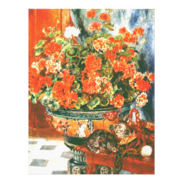 Pierre-Auguste Renoir Geraniums en katten Foto Afdruk