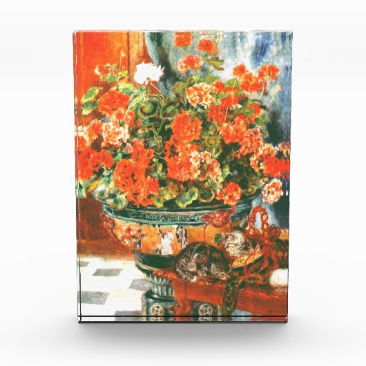 Pierre-Auguste Renoir Geraniums en katten Fotoblokken (Voorkant)