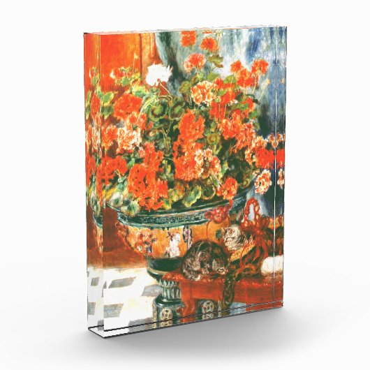 Pierre-Auguste Renoir Geraniums en katten Fotoblokken (Links)