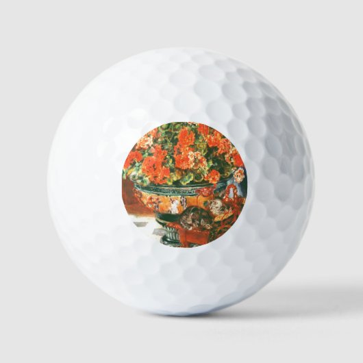 Pierre-Auguste Renoir Geraniums en katten Golfballen (Voorkant)