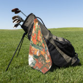 Pierre-Auguste Renoir Geraniums en katten Golfhanddoek (Groen)