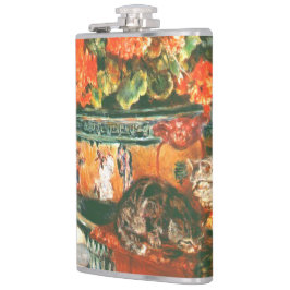 Pierre-Auguste Renoir Geraniums en katten Heupfles