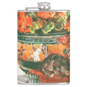 Pierre-Auguste Renoir Geraniums en katten Heupfles (Voorkant)