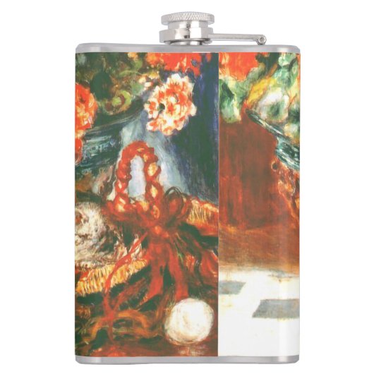 Pierre-Auguste Renoir Geraniums en katten Heupfles (Achterkant)