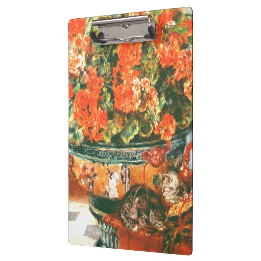Pierre-Auguste Renoir Geraniums en katten Klembord (Links)