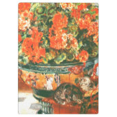 Pierre-Auguste Renoir Geraniums en katten Klembord (Achterkant)