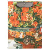 Pierre-Auguste Renoir Geraniums en katten Klembord (Voorkant)