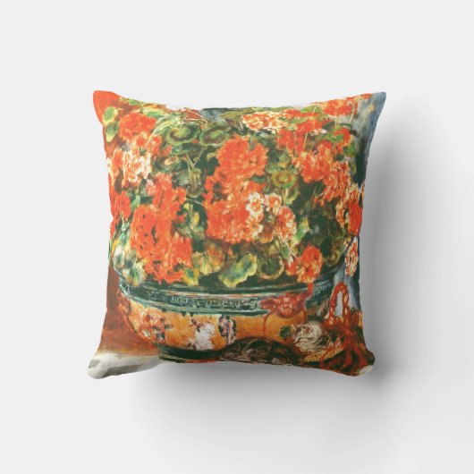Pierre-Auguste Renoir Geraniums en katten Kussen (Achterkant)