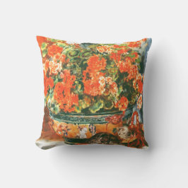 Pierre-Auguste Renoir Geraniums en katten Kussen