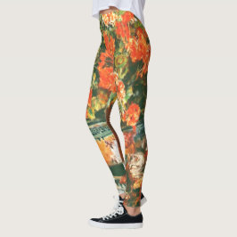 Pierre-Auguste Renoir Geraniums en katten Leggings