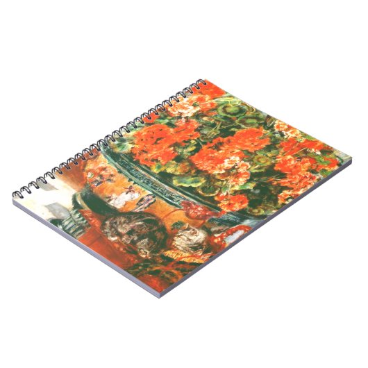 Pierre-Auguste Renoir Geraniums en katten Notitieboek (Linkerzijde)