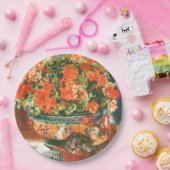 Pierre-Auguste Renoir Geraniums en katten Papieren Bordje (Feest)