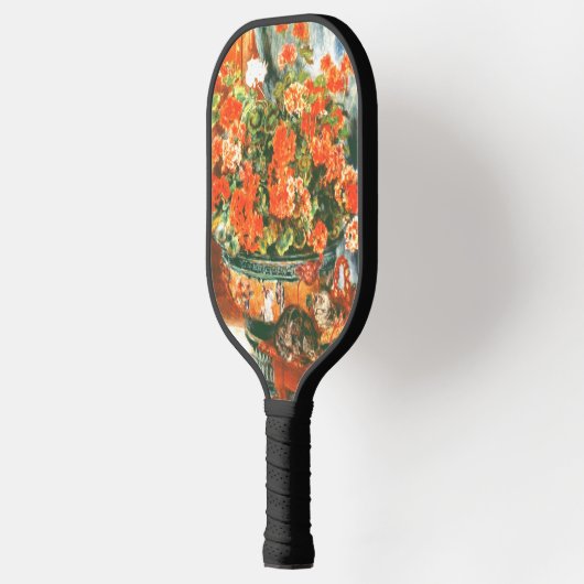 Pierre-Auguste Renoir Geraniums en katten Pickleball Paddle (Links)