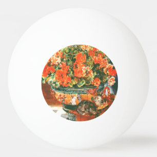 Pierre-Auguste Renoir Geraniums en katten Pingpongbal