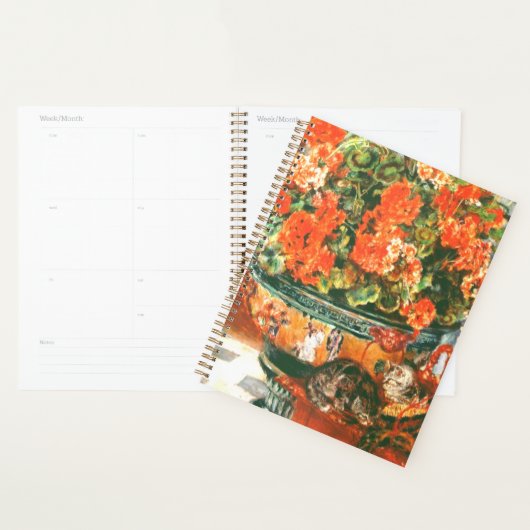 Pierre-Auguste Renoir Geraniums en katten Planner (Display)