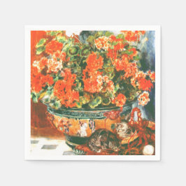 Pierre-Auguste Renoir Geraniums en katten Servet