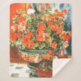 Pierre-Auguste Renoir Geraniums en katten Sherpa Deken
