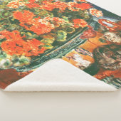 Pierre-Auguste Renoir Geraniums en katten Sherpa Deken (3/4)