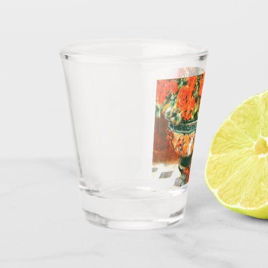 Pierre-Auguste Renoir Geraniums en katten Shot Glas (Links)
