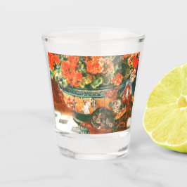 Pierre-Auguste Renoir Geraniums en katten Shot Glas
