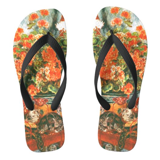 Pierre-Auguste Renoir Geraniums en katten Teenslippers (Voetbed)