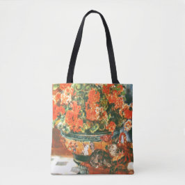 Pierre-Auguste Renoir Geraniums en katten Tote Bag