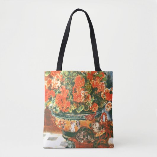 Pierre-Auguste Renoir Geraniums en katten Tote Bag (Voorkant)