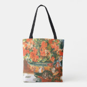 Pierre-Auguste Renoir Geraniums en katten Tote Bag (Achterkant)