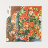 Pierre-Auguste Renoir Geraniums en katten Wandkleed (Voorkant (horizontaal))