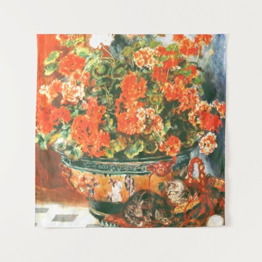 Pierre-Auguste Renoir Geraniums en katten Wandkleed (Voorkant)