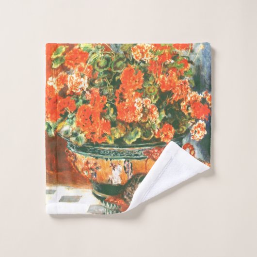 Pierre-Auguste Renoir Geraniums en katten Washandje (Wasdoekje)