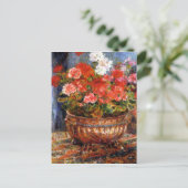 Pierre-Auguste Renoir Geraniums in het koperbekken Briefkaart (Staand voorkant)