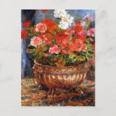 Pierre-Auguste Renoir Geraniums in het koperbekken Briefkaart (Voorkant)
