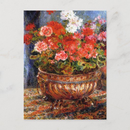 Pierre-Auguste Renoir Geraniums in het koperbekken Briefkaart (Voorkant)