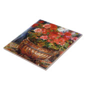 Pierre-Auguste Renoir Geraniums in het koperbekken Tegeltje (Zijkant)