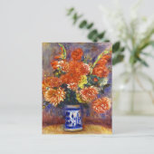 Pierre Auguste Renoir Gladiolas en Dahlias Briefkaart (Staand voorkant)