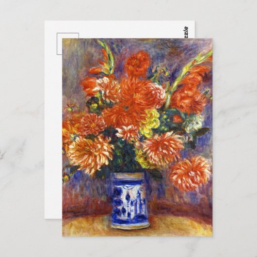 Pierre Auguste Renoir Gladiolas en Dahlias Briefkaart (Voorkant / Achterkant)