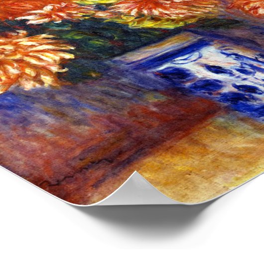 Pierre Auguste Renoir Gladiolas en Dahlias Poster (Hoek)