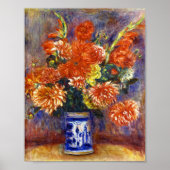 Pierre Auguste Renoir Gladiolas en Dahlias Poster (Voorkant)