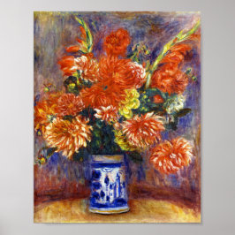 Pierre Auguste Renoir Gladiolas en Dahlias Poster
