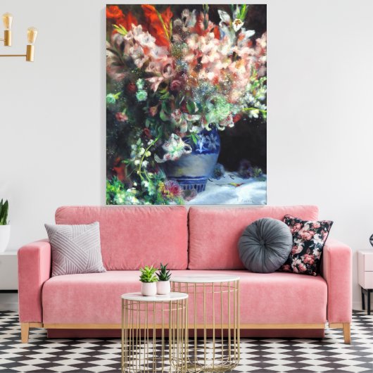 Pierre-Auguste Renoir  Gladioli in een Vase Canvas Afdruk (Insitu (Woonkamer))
