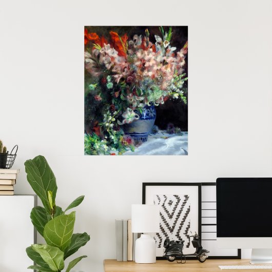 Pierre-Auguste Renoir  Gladioli in een Vase Poster (Thuiskantoor)