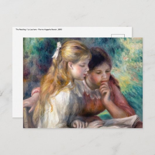 Pierre-Auguste Renoir - Het lezen Briefkaart (Voorkant / Achterkant)