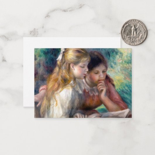 Pierre-Auguste Renoir - Het lezen Notitiekaartje (Voorkant / Achterkant in situ)