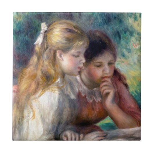 Pierre-Auguste Renoir - Het lezen Tegeltje (Voorkant)