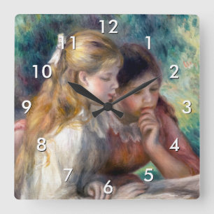 Pierre-Auguste Renoir - Het lezen Vierkante Klok