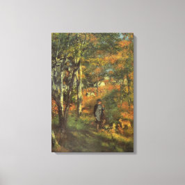  Pierre Auguste Renoir Hunting in de Fores Canvas Afdruk